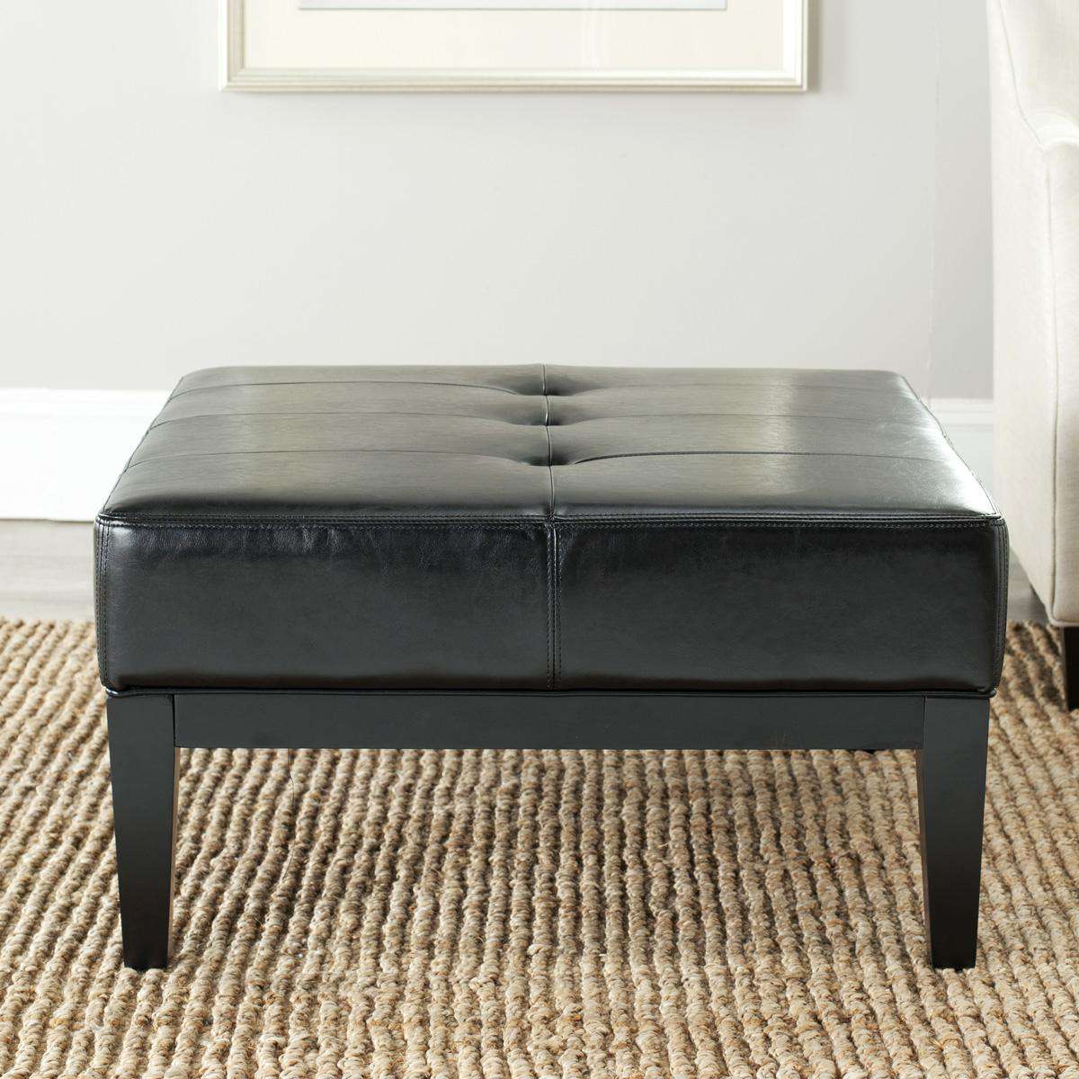 Safavieh Fulton Sq Cocktail Ottoman Small - Black - Image 3