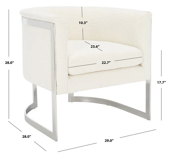 Safavieh Gabby Barrel Back Accent Chair - Ivory - Image 3