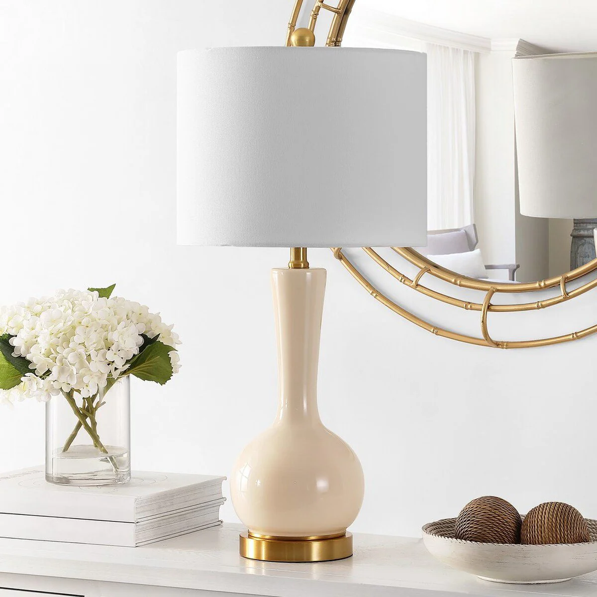 Safavieh Gaetna Glass Table Lamp - Ivory - Image 3