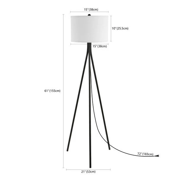 Safavieh Galilea Floor Lamp - Matte Black - Image 3