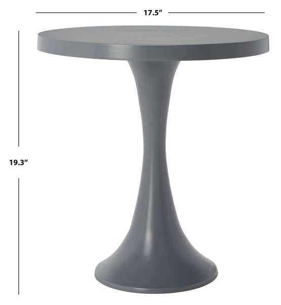 Safavieh Galium Aluminum Round Top Side Table - Dark Gray - Image 3