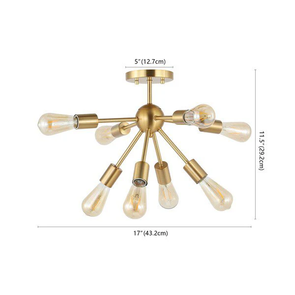 Safavieh Gannet Flush Mount - Brass Gold - Image 3