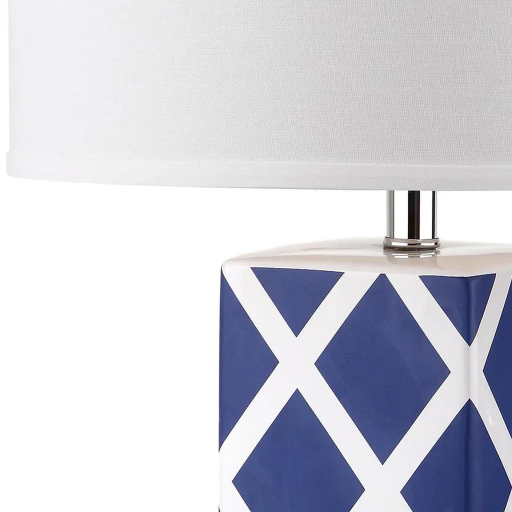 Safavieh Garden 27-Inch H Lattice Table Lamp - Navy - Image 2