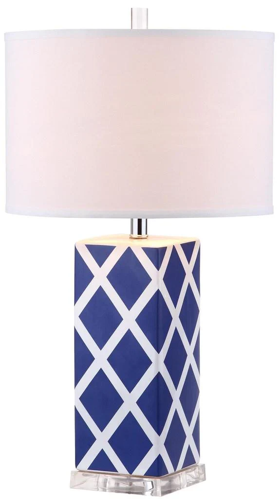 Safavieh Garden 27-Inch H Lattice Table Lamp - Navy - Image 4