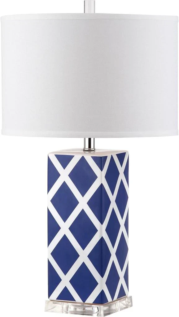 Safavieh Garden 27-Inch H Lattice Table Lamp - Navy - Image 5