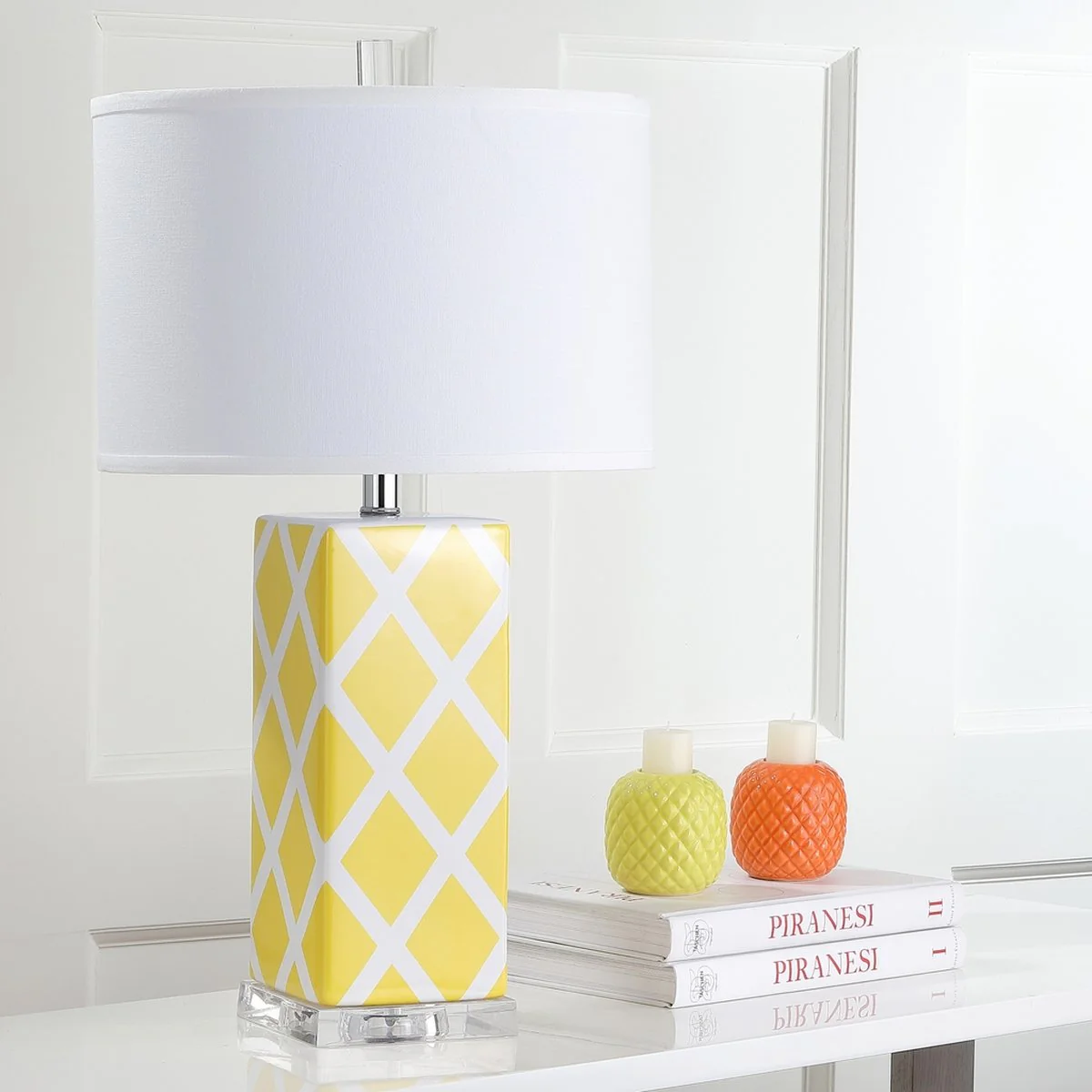 Safavieh Garden 27-Inch H Lattice Table Lamp - Yellow - Image 2