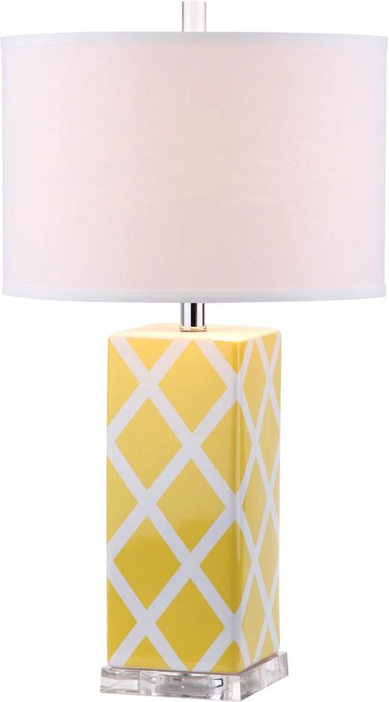 Safavieh Garden 27-Inch H Lattice Table Lamp - Yellow - Image 3