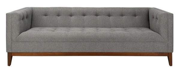 Safavieh Garnet Linen Tufted Upholstered Fabric Sofa - Light Gray - Image 2
