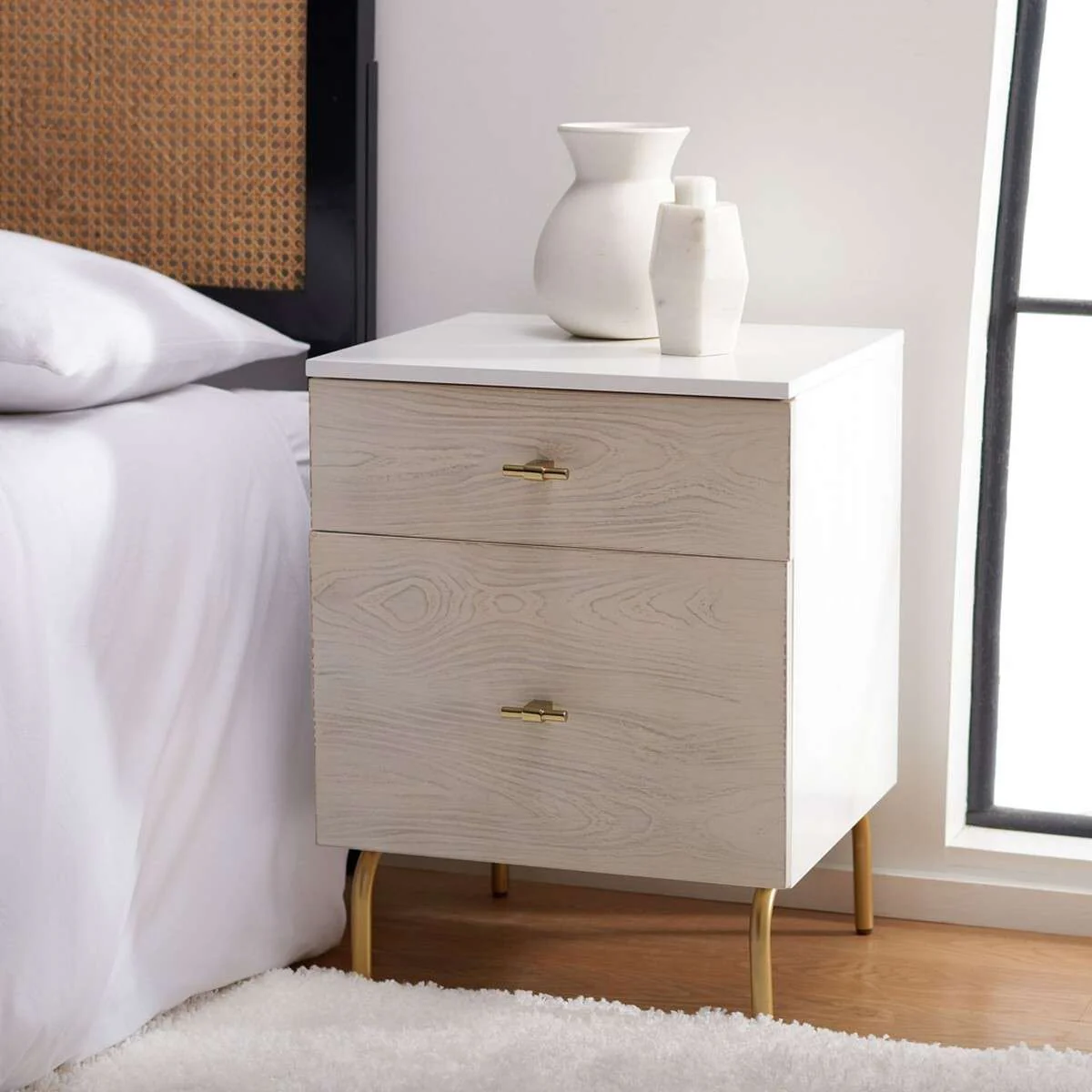 Safavieh Genevieve 2 Drawer Nightstand - White - Image 4