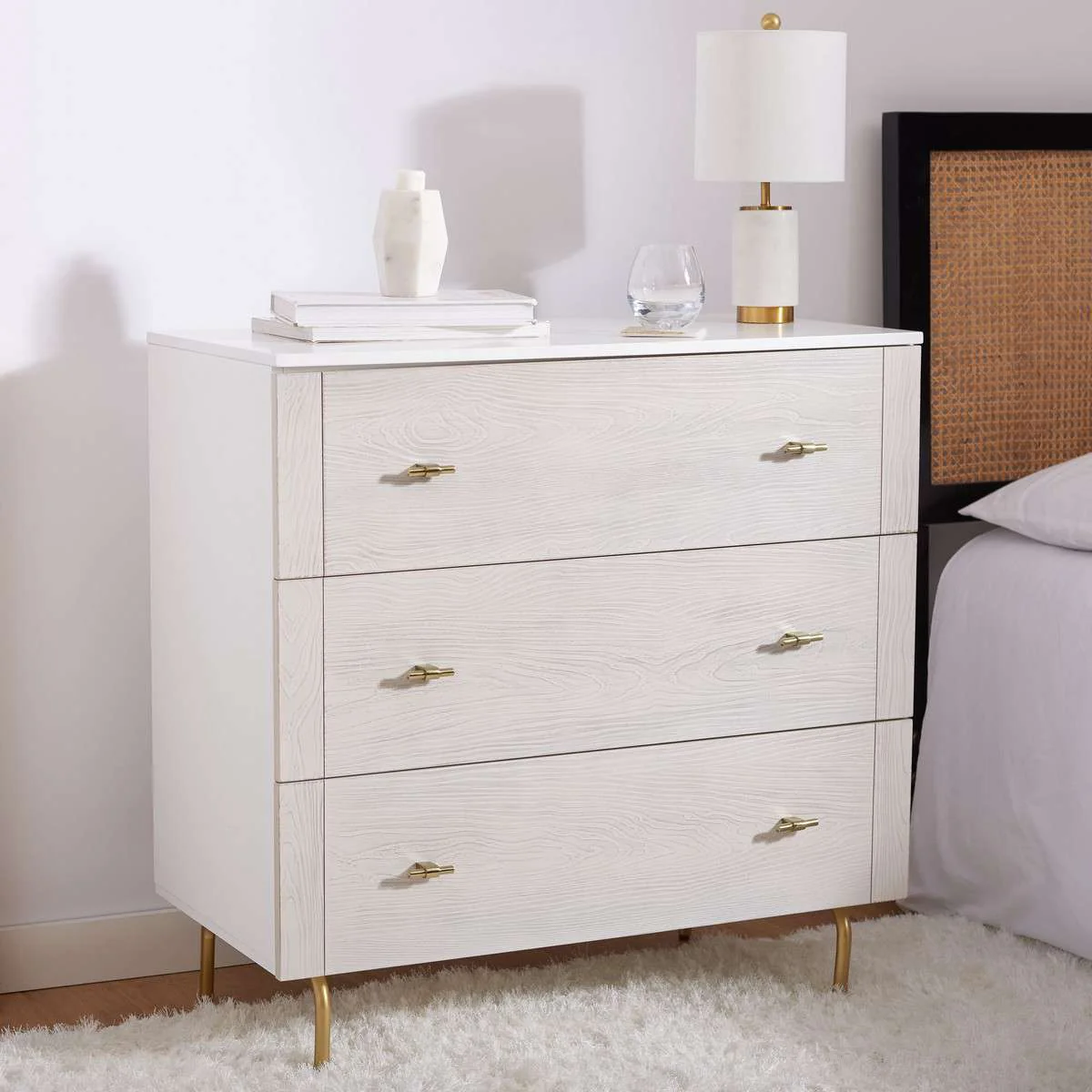 Safavieh Genevieve 3 Drawer Dresser - White - Image 3
