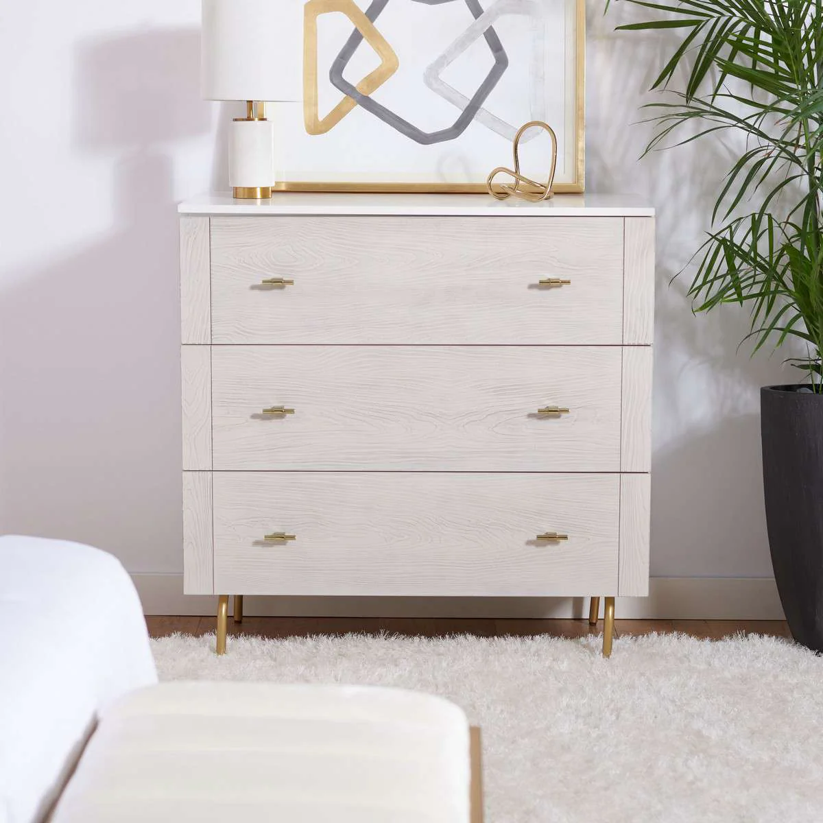 Safavieh Genevieve 3 Drawer Dresser - White - Image 4