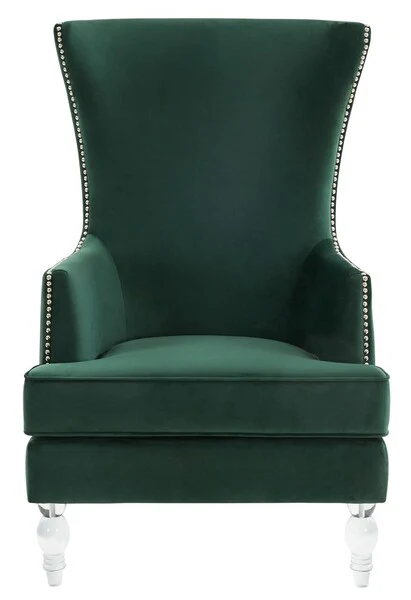 Safavieh Geode Modern Wingback Chair - Forest Green - Image 2