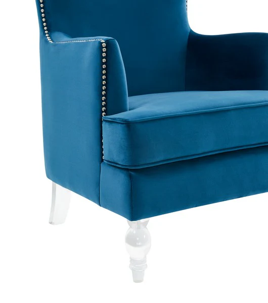 Safavieh Geode Modern Wingback Chair - Navy - Image 3