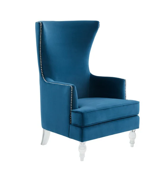 Safavieh Geode Modern Wingback Chair - Navy - Image 4