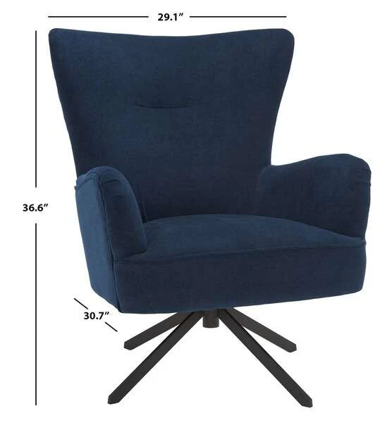 Safavieh Geonna Upholstered Arm Chair - Navy - Image 3