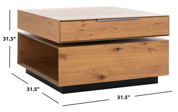 Safavieh Geraldo Rotating Coffee Table - Oak - Image 4