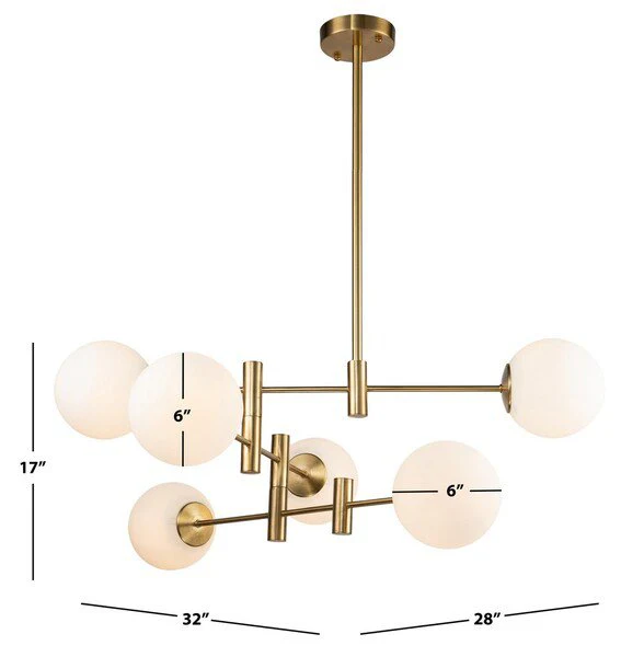 Safavieh Gideon Chandelier - Antique Gold - Image 3