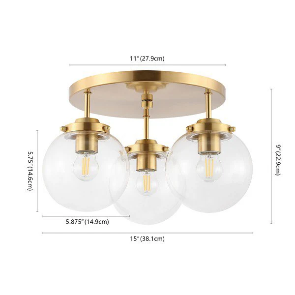 Safavieh Ginesta Flush Mount - Brass Gold - Image 3