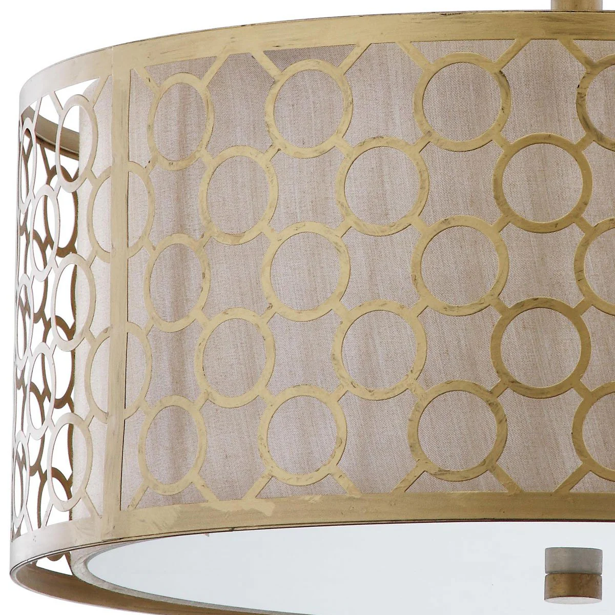 Safavieh Giotta Circle Trellis 3 Light Antique Gold 16-Inch Dia Semi Flush - Antique Gold - Image 3