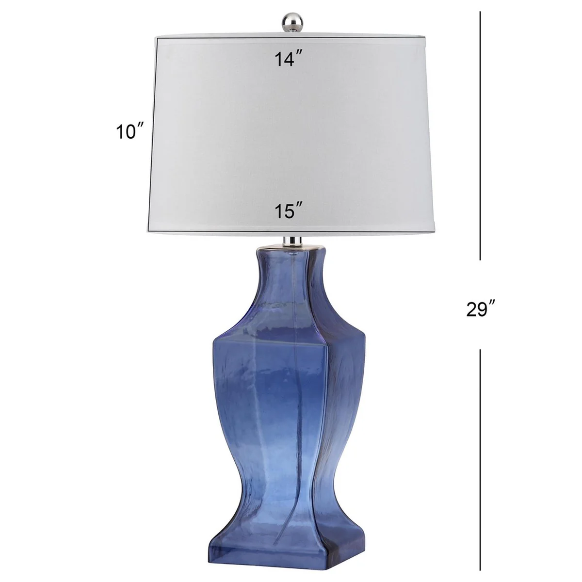 Safavieh Glass 29-Inch H Bottom Lamp Set Of 2 - Blue - Image 2