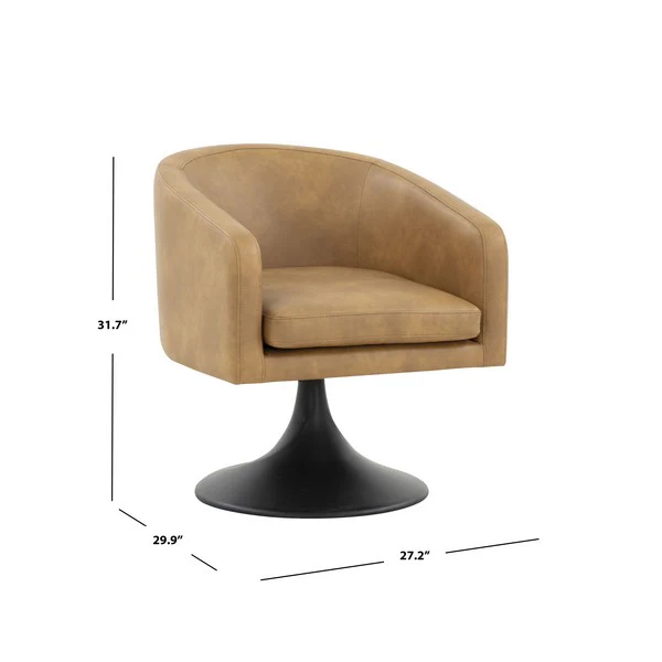 Safavieh Gonzalez Pedastal Chair - Light Brown - Image 3