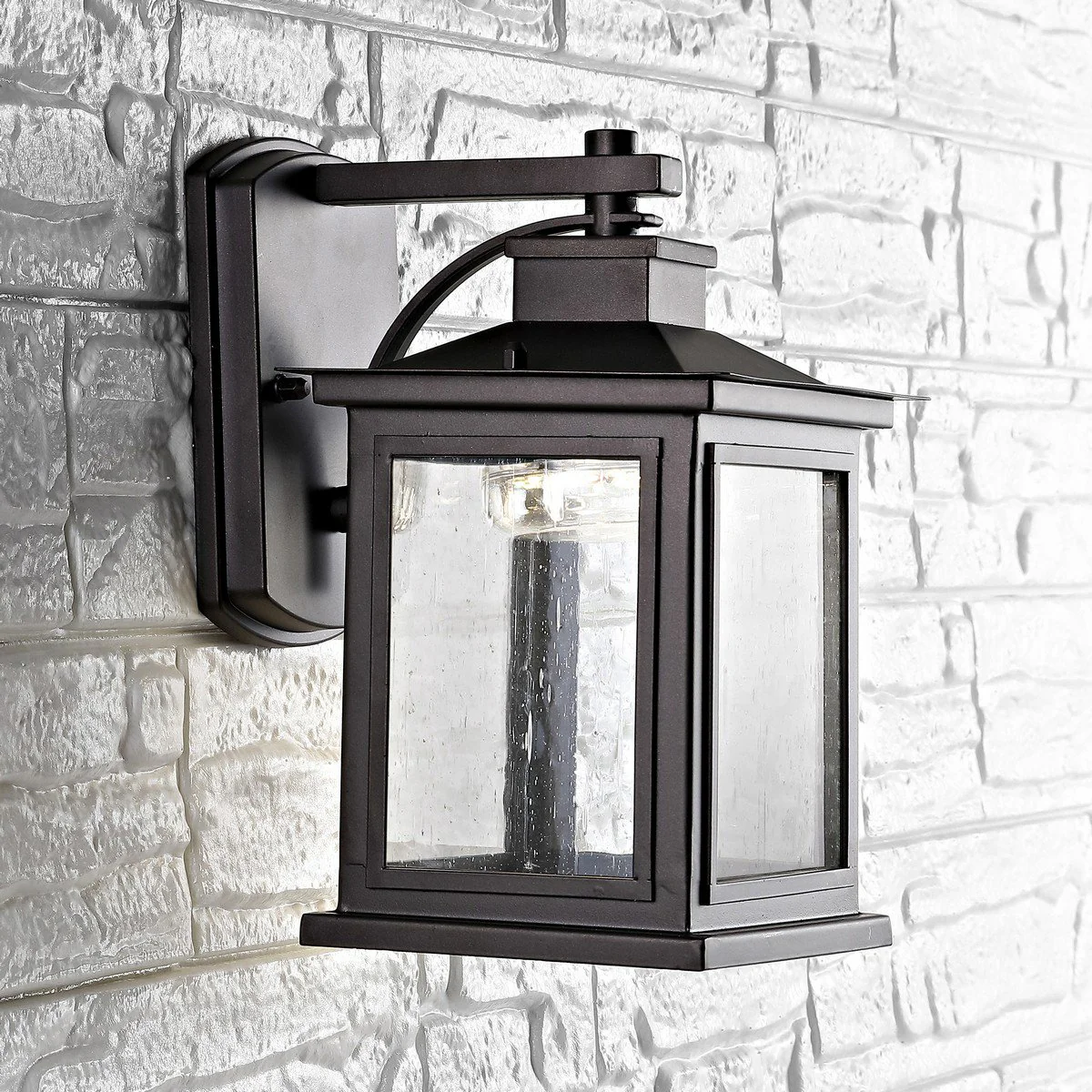 Safavieh Gorgen Outdoor Wall Lantern - Oil Rubbed Bronze (Black) - Image 3
