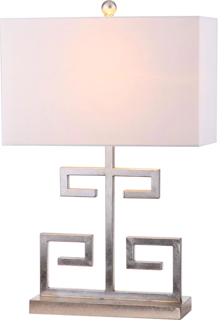 Safavieh Greek Key 25-Inch H Table Lamp Set Of 2 - Antique Silver - Image 2