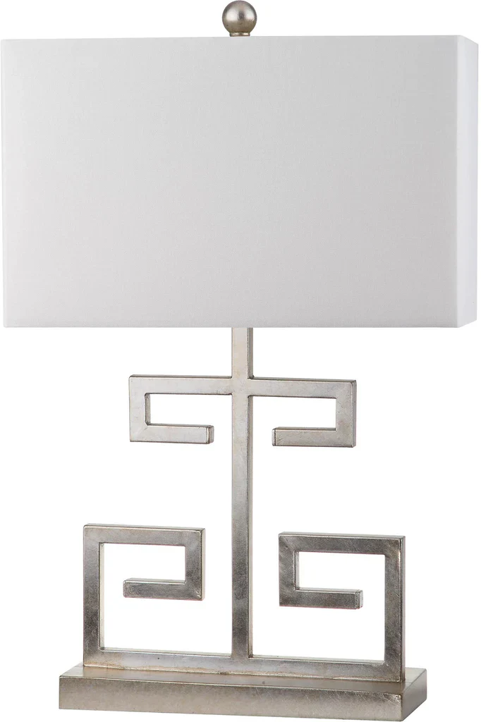 Safavieh Greek Key 25-Inch H Table Lamp Set Of 2 - Antique Silver - Image 3