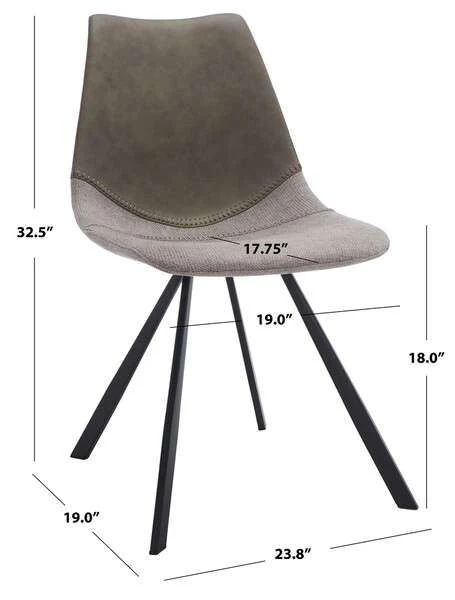 Safavieh Greer Dining Chair Set Of 2 - Gray - Image 3