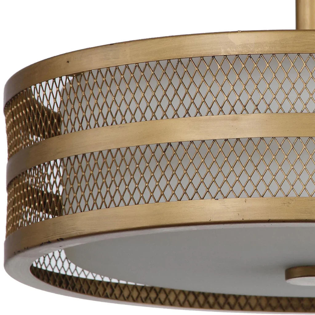 Safavieh Greta 3 Light Antique Gold 15.75-Inch Dia Veil Semi Flush - Antique Gold - Image 4