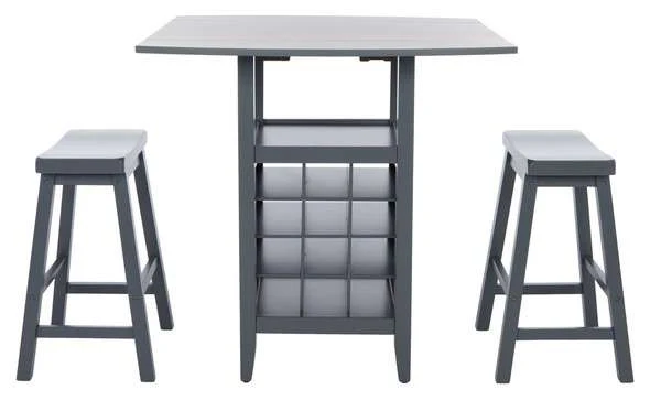 Safavieh Emeric 3 Pc Set Drop Leaf Pub Table - Gray - Image 2