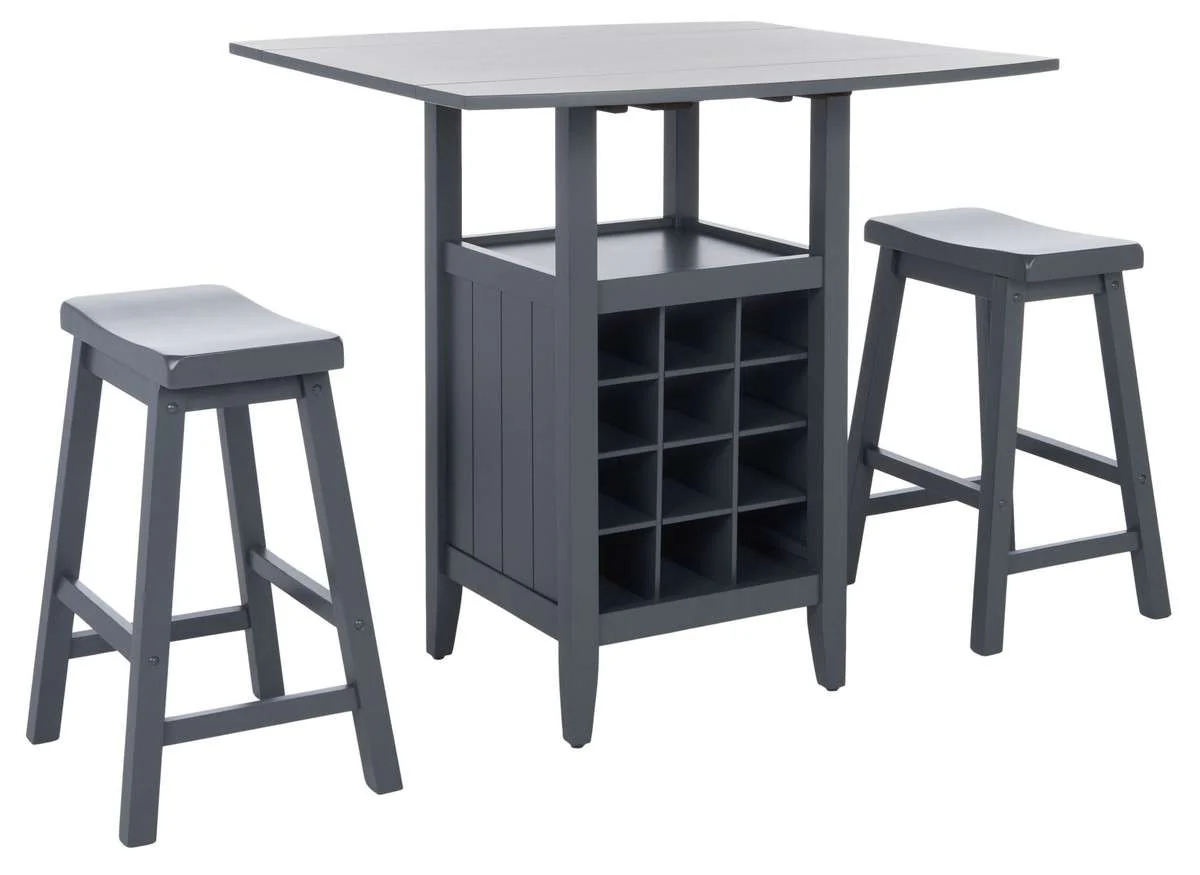 Safavieh Emeric 3 Pc Set Drop Leaf Pub Table - Gray - Image 3