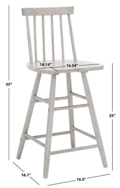 Safavieh May Wood Counter Stool - Gray - Image 4