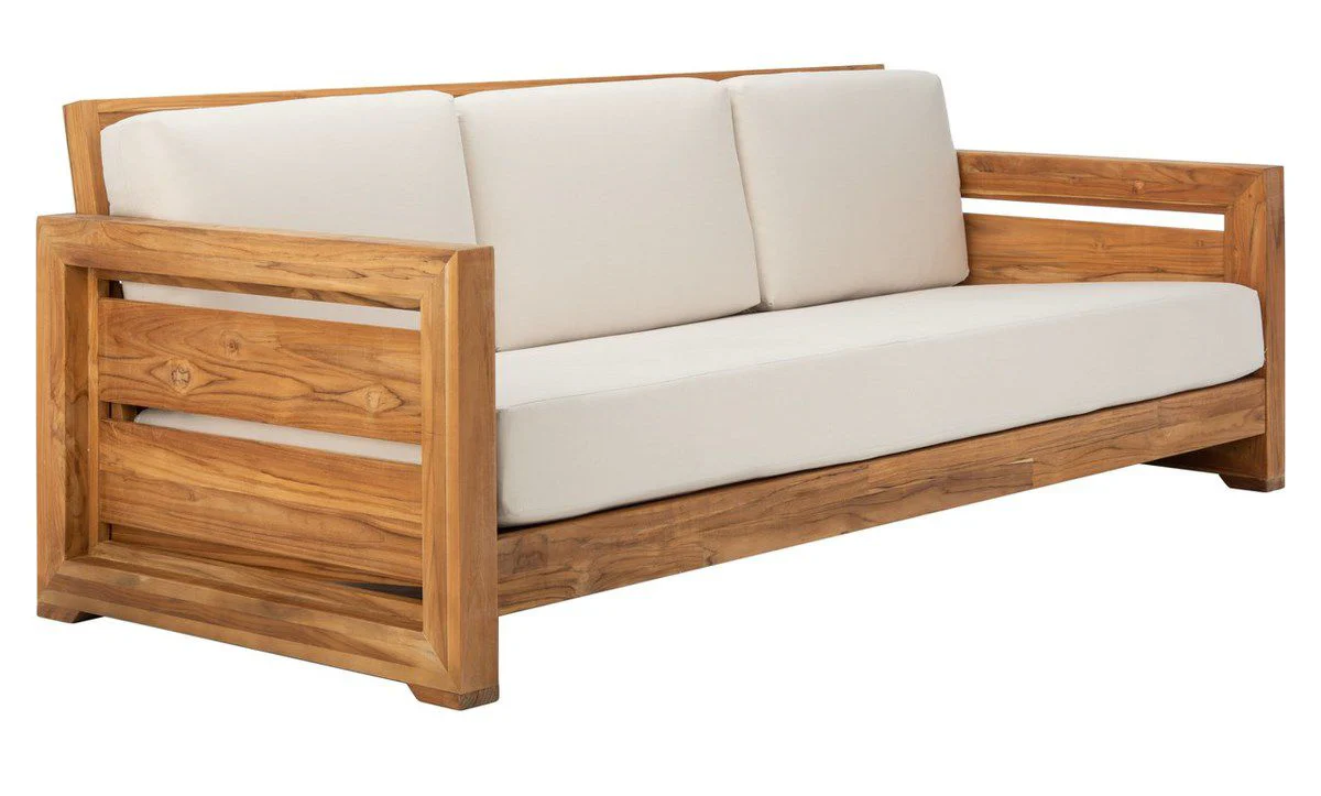 Safavieh Guadeloupe Teak 3-Seat Sofa - Natural - Image 3
