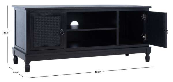 Safavieh Haines 2Dr 1 Shelf Media Stand - Black - Image 4