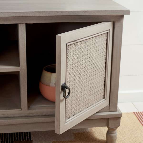 Safavieh Haines 2Dr 1 Shelf Media Stand - Greige - Image 3