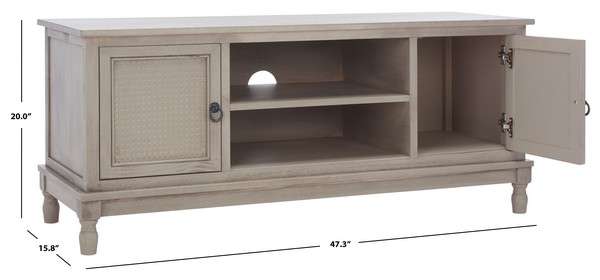 Safavieh Haines 2Dr 1 Shelf Media Stand - Greige - Image 4