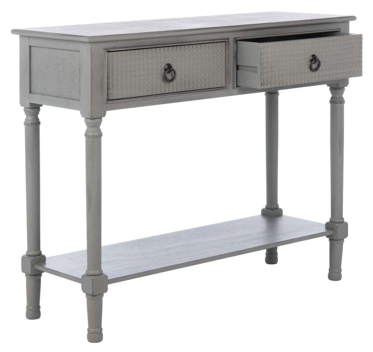 Safavieh Haines 2Drw Console Table - Distressed Gray - Image 2