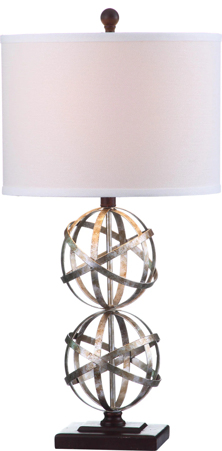 Safavieh Haley 28-Inch H Double Spher Table Lamp Set Of 2 - Antique Silver - Image 3