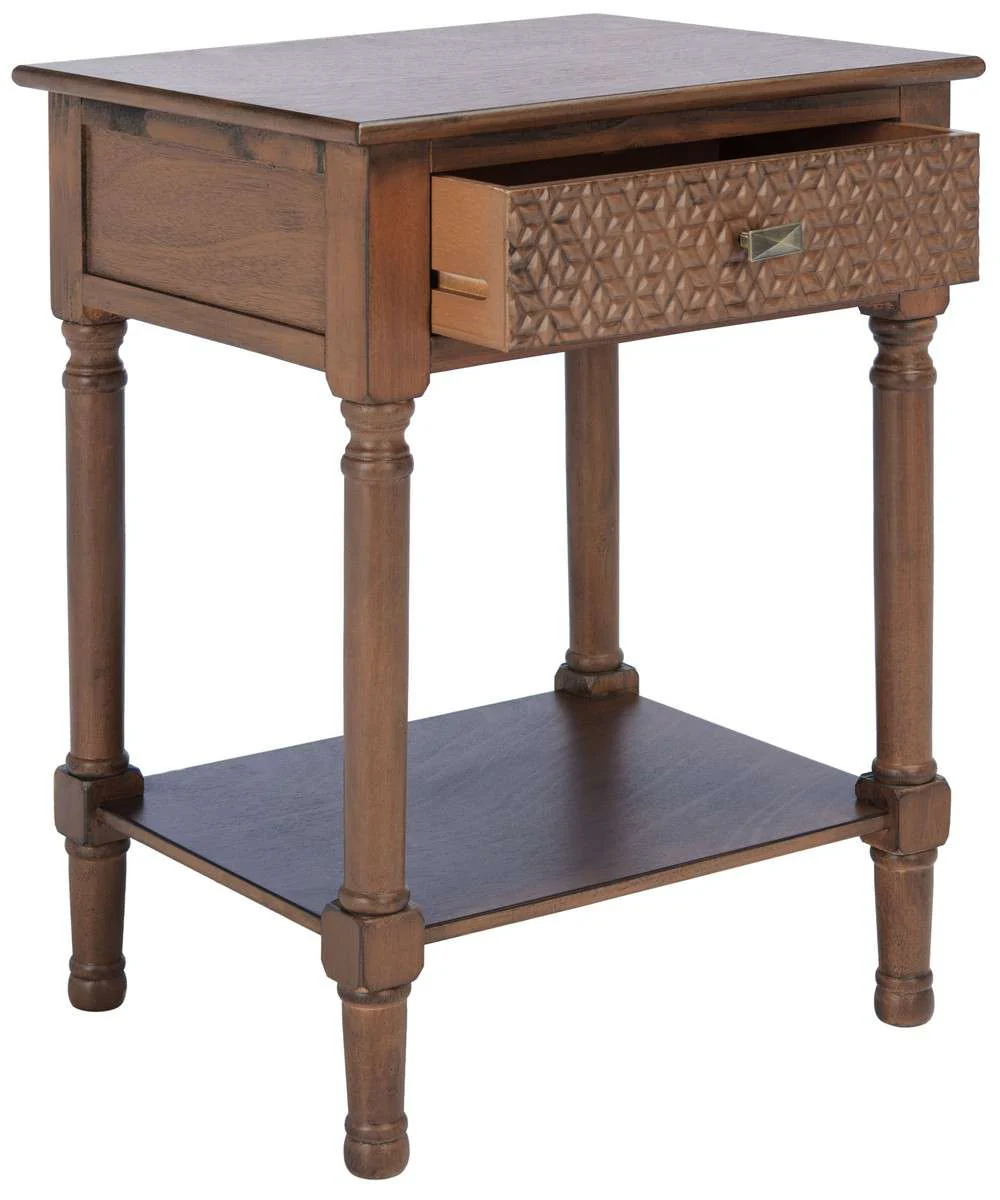 Safavieh Halton 1Drw Accent Table - Brown - Image 3
