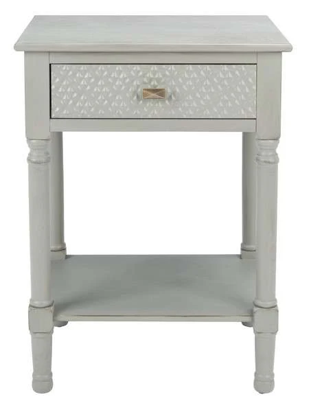 Safavieh Halton 1Drw Accent Table - Distressed Gray - Image 2