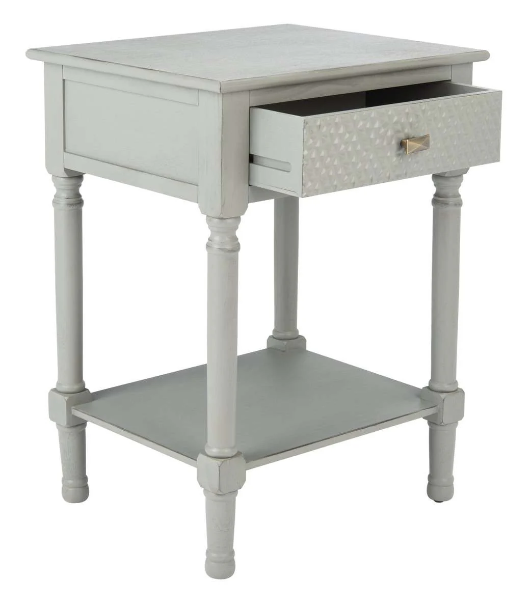 Safavieh Halton 1Drw Accent Table - Distressed Gray - Image 3