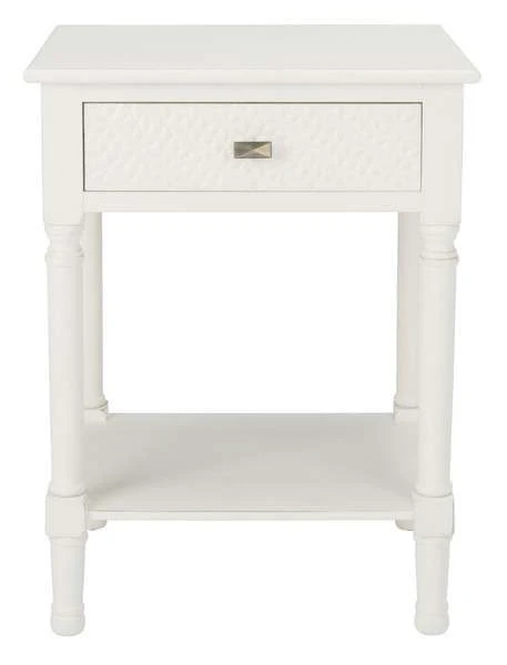 Safavieh Halton 1Drw Accent Table - Distressed White - Image 2