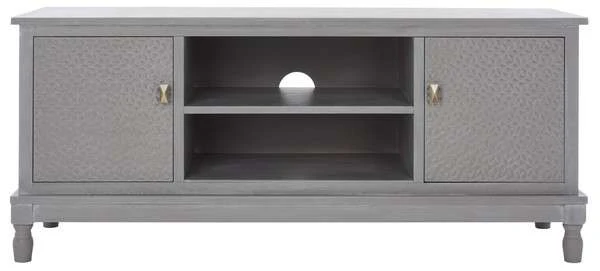 Safavieh Halton 2 Door 1 Shelf Media Stand - White Washed Gray - Image 2