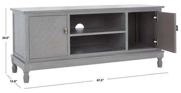 Safavieh Halton 2 Door 1 Shelf Media Stand - White Washed Gray - Image 4