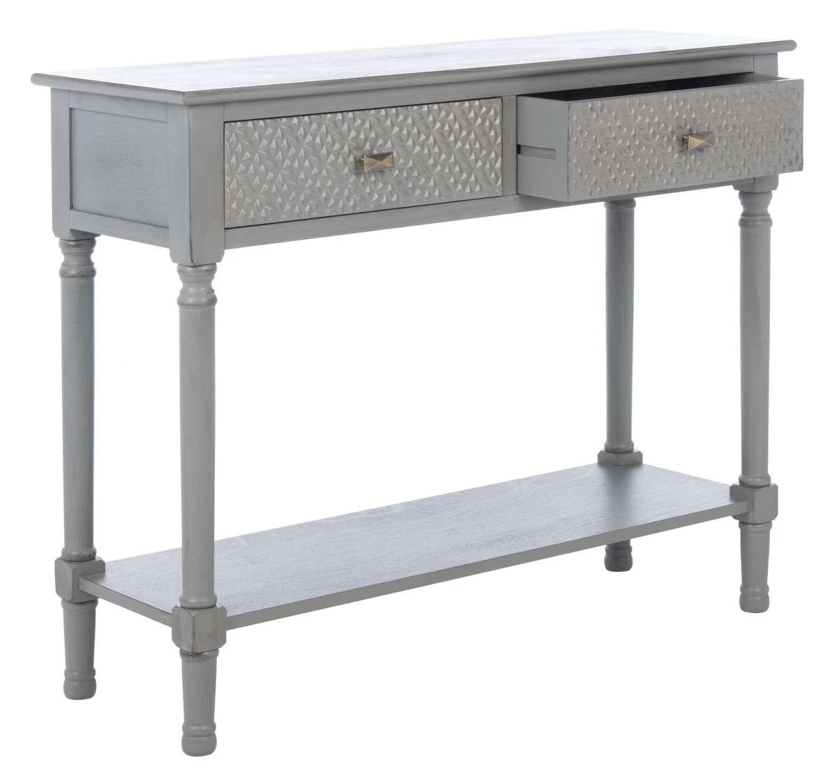 Safavieh Halton 2Drw Console Table - Distressed Gray - Image 3