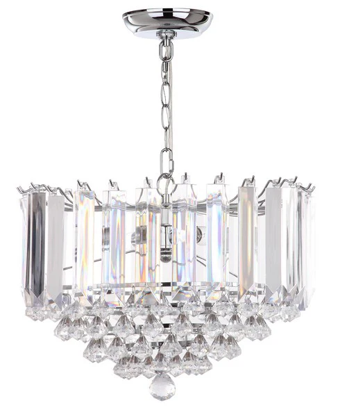 Safavieh Hampton 2 Light Chrome 16.5-Inch Dia Glass Pendant - Chrome - Image 2