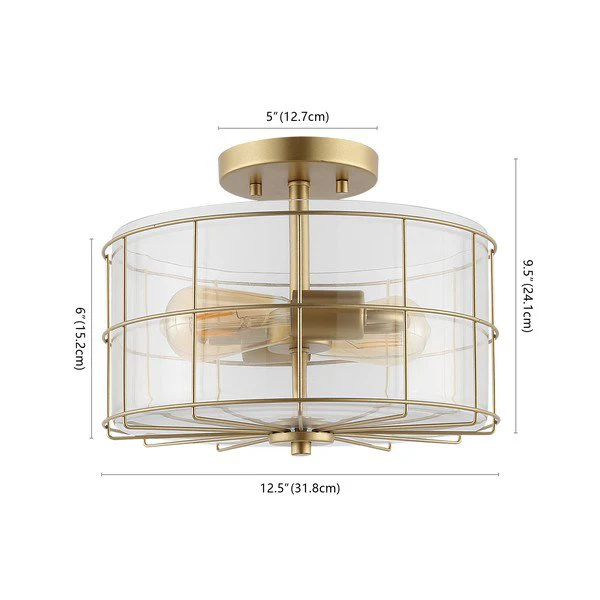 Safavieh Hannes Flush Mount - Brass - Image 3