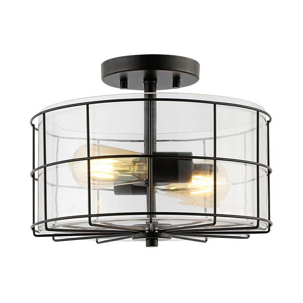 Safavieh Hannes Flush Mount - Painted Matte Black - Image 2