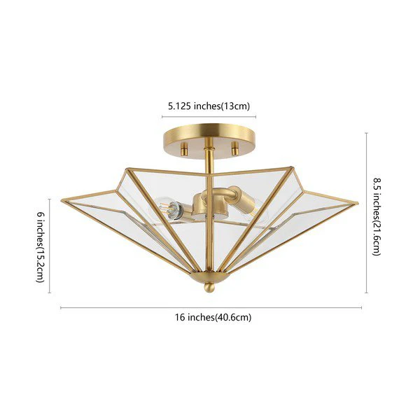 Safavieh Haruna Flush Mount - Antique Brass - Image 3